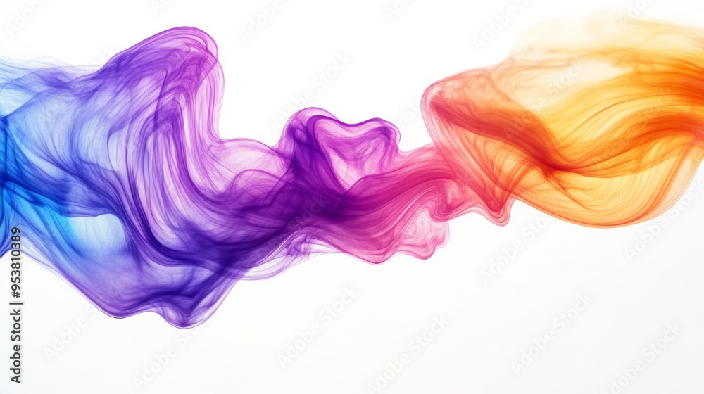 Vibrant Liquid Paint Flow on White Background for Creative Concepts Generative AI Vibrant Liquid Paint Flow on White Background for Creative Concepts Generative AI