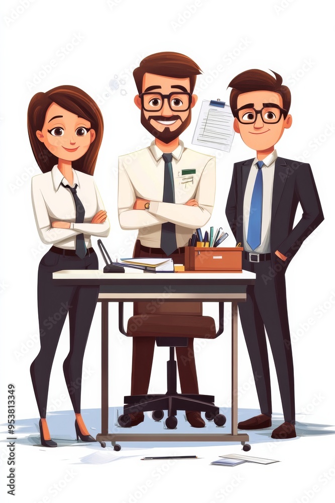Dynamic Business Team Collaboration inBright Office Setting Focused on Success Dynamic Business Team Collaboration inBright Office Setting Focused on Success