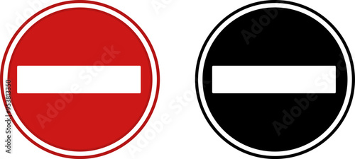 No Entry Signs. Warning Road Signs. Red, Black, and White Vector Icons Free Download No Entry Signs. Warning Road Signs. Red, Black, and White Vector Icons - GFXLoad