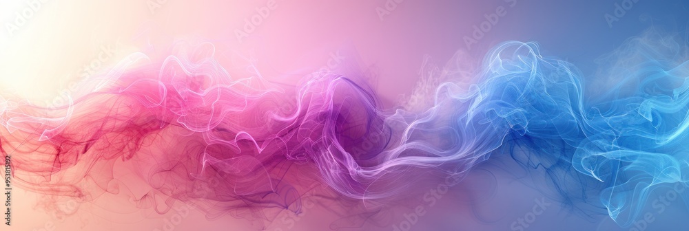Colorful smoke swirls across a gradient background