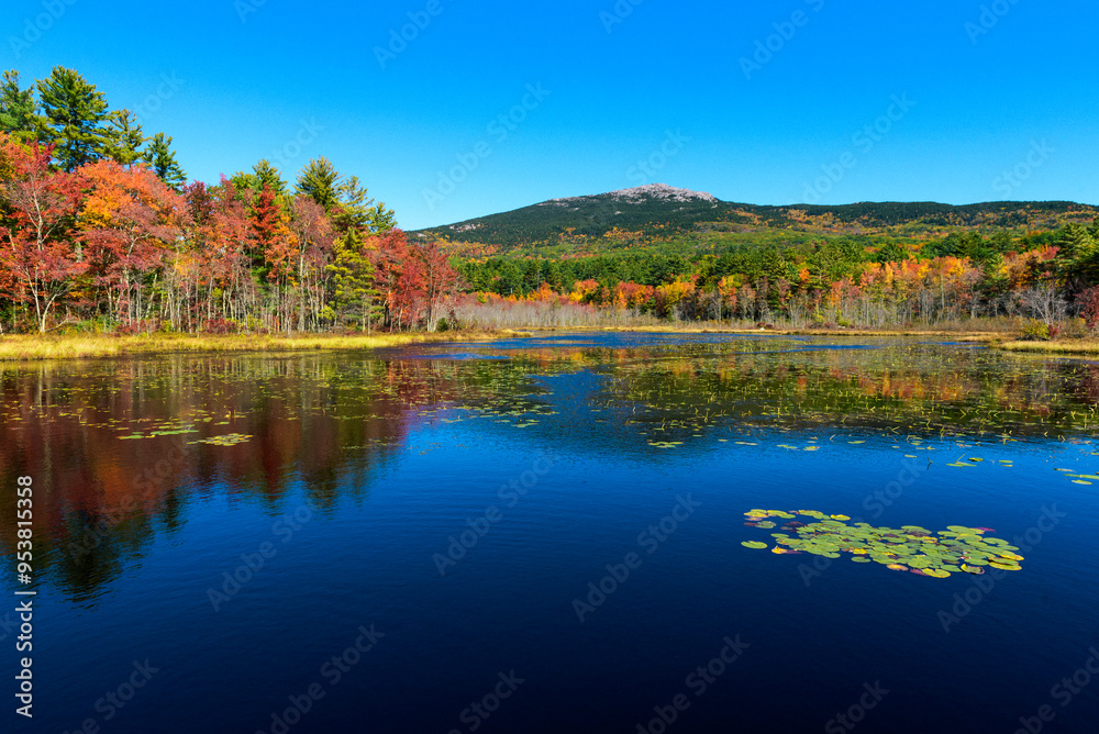 Fall colors and water pond near mount Monadnock Fall colors and water pond near mount Monadnock