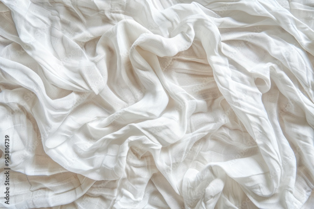 Organic white linen fabric backdrop with natural texture Organic white linen fabric backdrop with natural texture