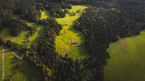Fototapeta Naklejka Na Ścianę i Meble -  One of the many wooden cottage in Low Beskids mountains in Poland.