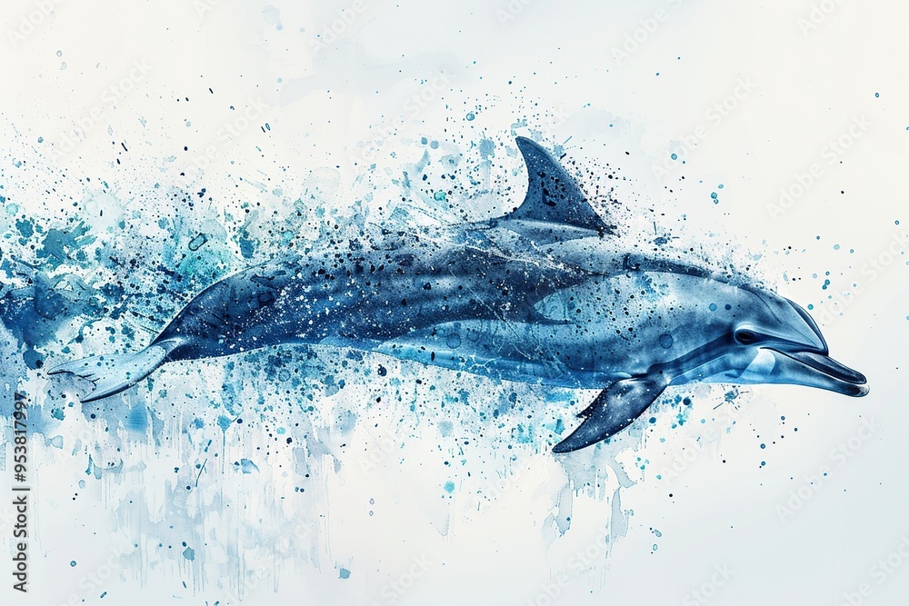 Dolphin Watercolor Splash Dolphin Watercolor Splash