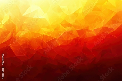 Abstract Low Poly Gradient Background in Red and Yellow