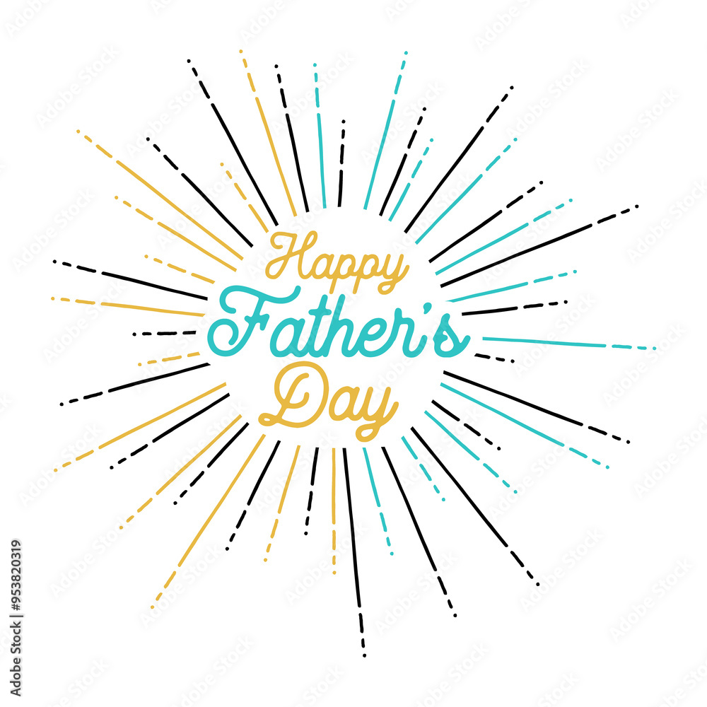 Happy Fathers Day. Typography design for Father day inside the sunburst. Good for mug, greeting card, poster, banner, t shirt print and gift. Stock Happy Fathers Day. Typography design for Father day inside the sunburst. Good for mug, greeting card, poster, banner, t shirt print and gift. Stock