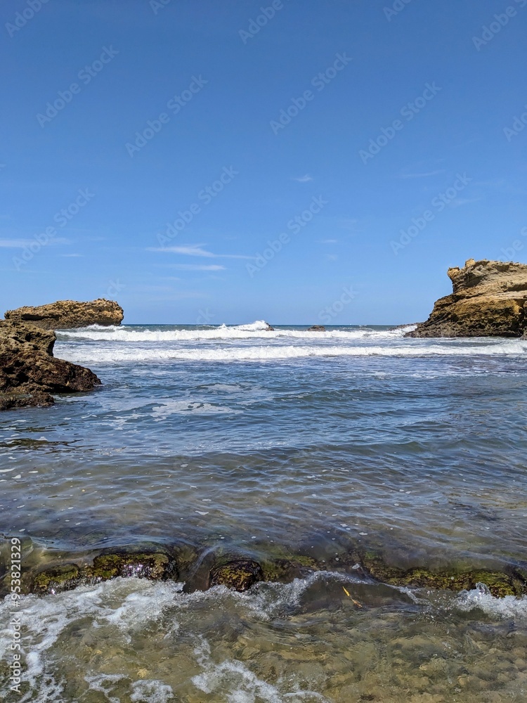Overview of the sea in Biarritz, France - August 2024 Overview of the sea in Biarritz, France - August 2024