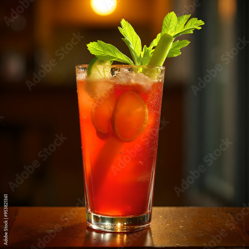 bloody marry on table
