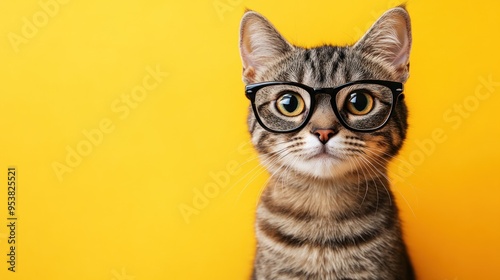 Cute Cat Wearing Glasses