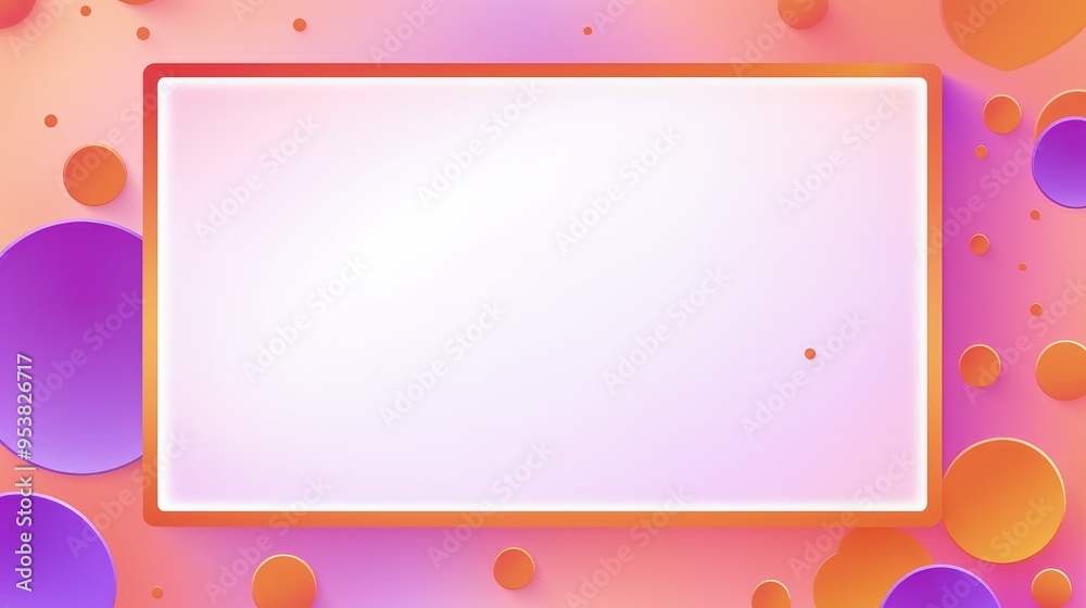 A vibrant, abstract background with colorful circles and a blank rectangular space for text or graphics. A vibrant, abstract background with colorful circles and a blank rectangular space for text or graphics.