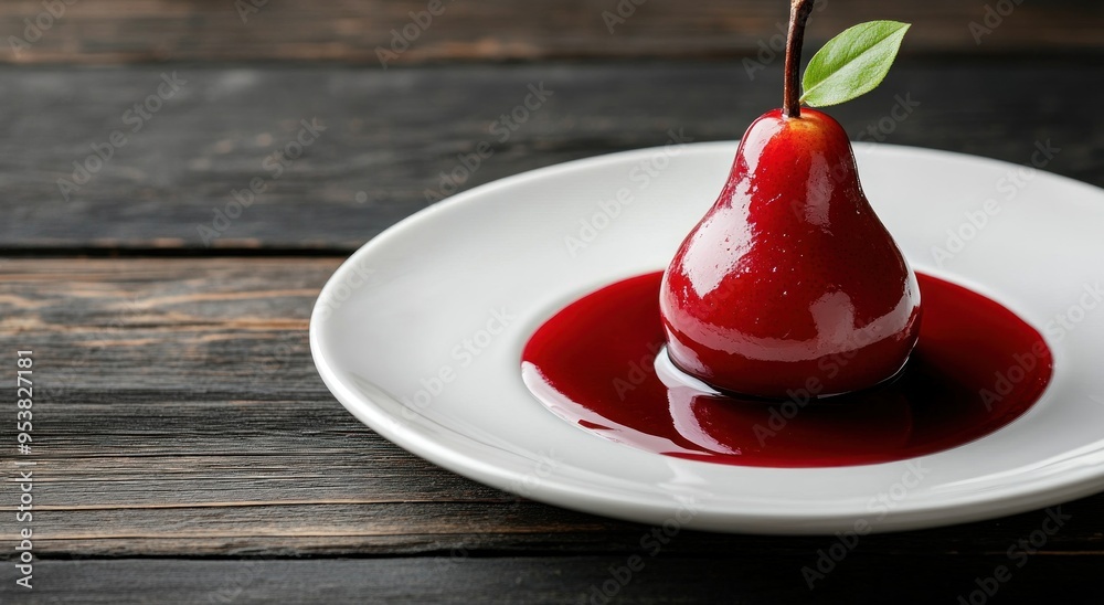 Poached Pear with Red Wine Sauce