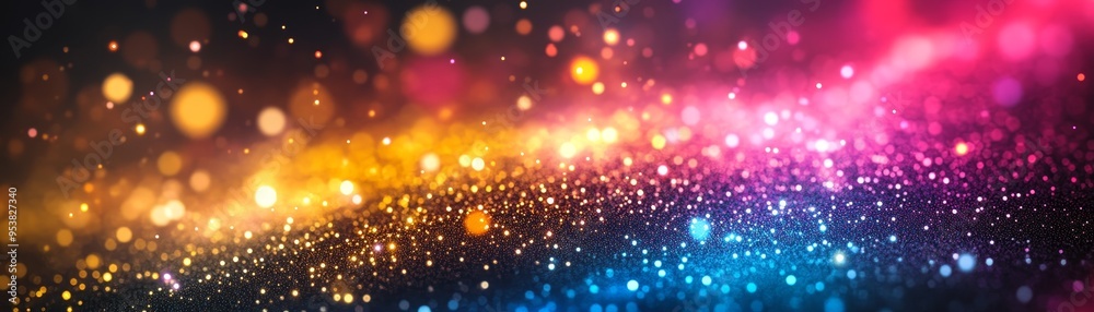 Vibrant abstract background with colorful bokeh and sparkling lights creating a magical and festive atmosphere. Vibrant abstract background with colorful bokeh and sparkling lights creating a magical and festive atmosphere.