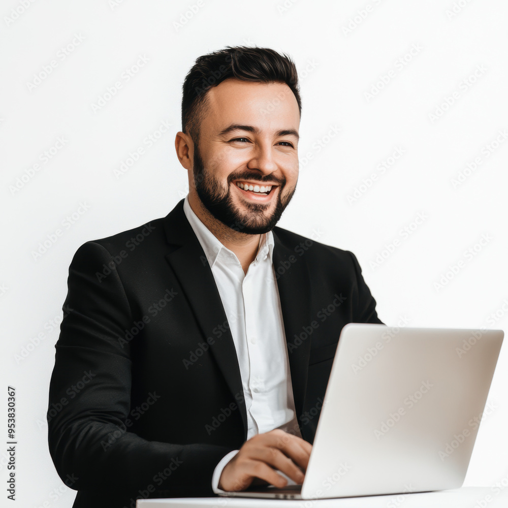 Happy Businessman Laptop. Happy Businessman Laptop.