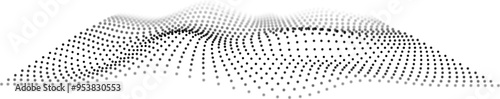 Mesh ground grid. Tech abstract futuristic perspective