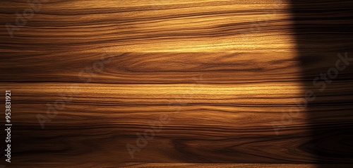 Closeup of rich brown wood grain texture with light shining through