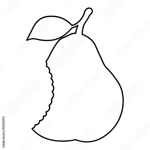 Pear Bitten Outline