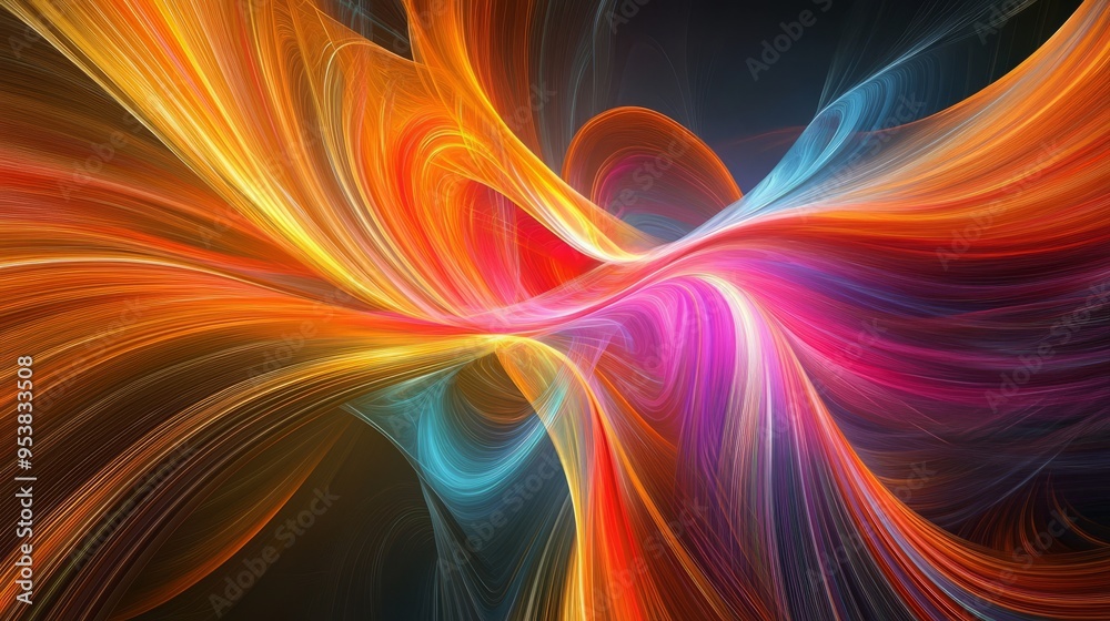 Vibrant Energy Flow: Abstract Art with Electrifying Patterns Vibrant Energy Flow: Abstract Art with Electrifying Patterns