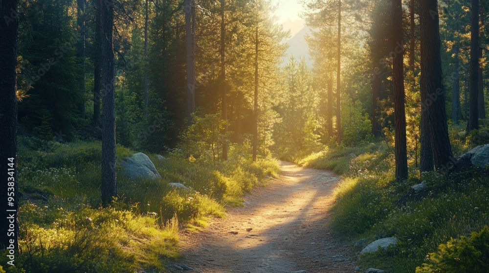 Obraz premium Sunlight Through the Trees