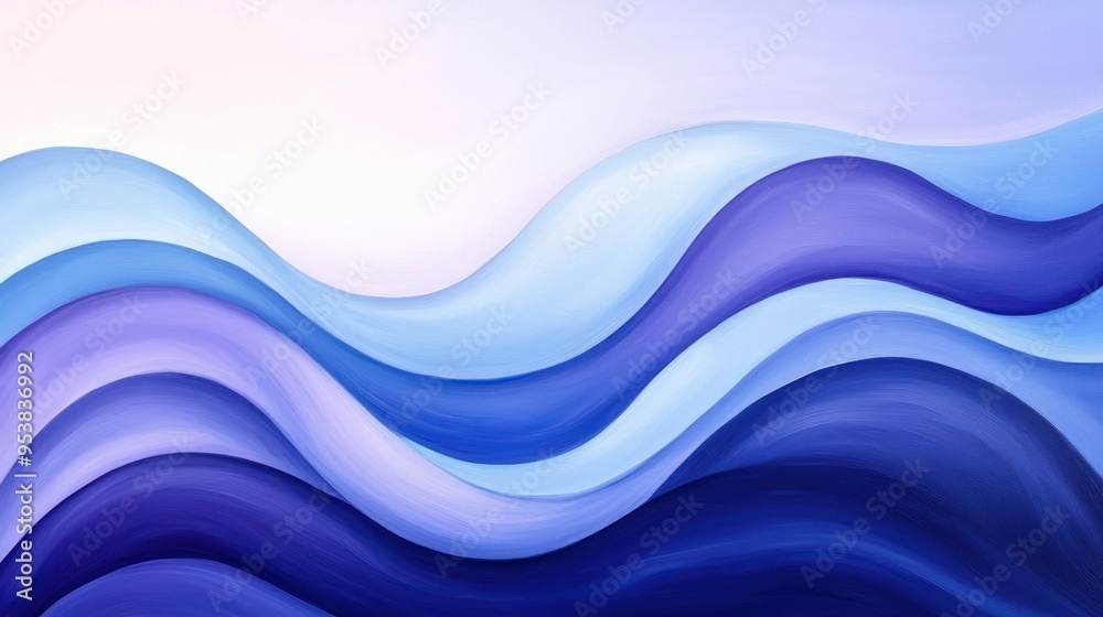 Abstract wavy pattern in gradient shades of blue and purple, creating a calming and serene visual effect reminiscent of ocean waves. Abstract wavy pattern in gradient shades of blue and purple, creating a calming and serene visual effect reminiscent of ocean waves.