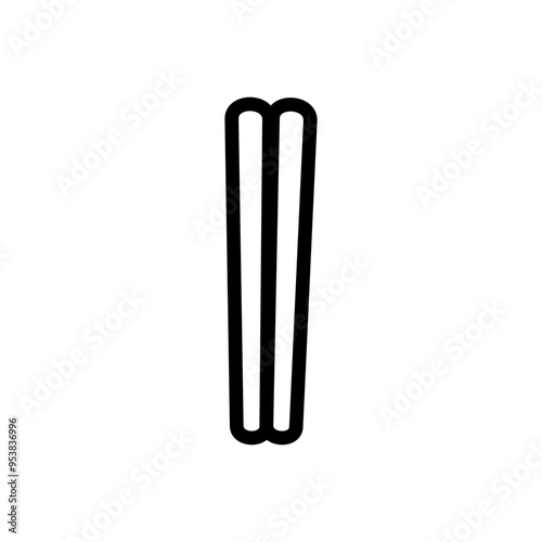 箸のアイコン　モノクロ　イラスト