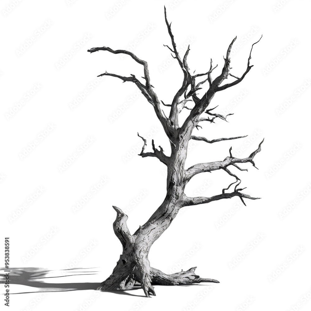 Dead Tree |3D Model with Stylized Shadows Dead Tree |3D Model with Stylized Shadows