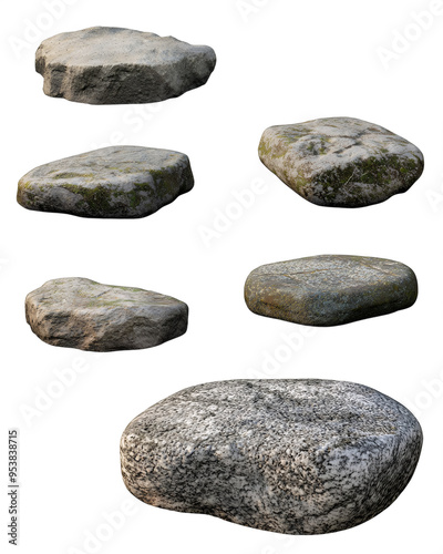 Realistic Textured Stepping Stones Collection – High-Resolution Nature Elements