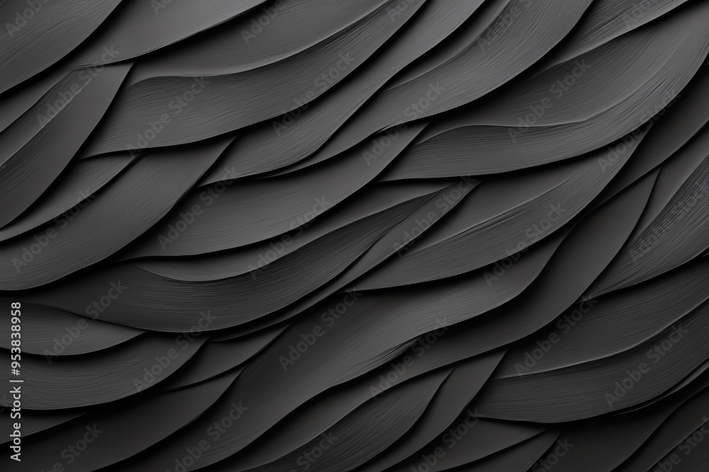 Obraz premium A sophisticated black wave pattern, offering a modern and elegant texture for design projects and backgrounds.
