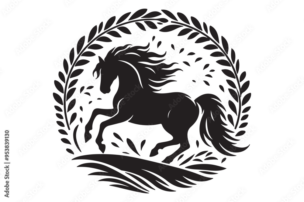 Obraz premium Horse silhouette vector illustration
