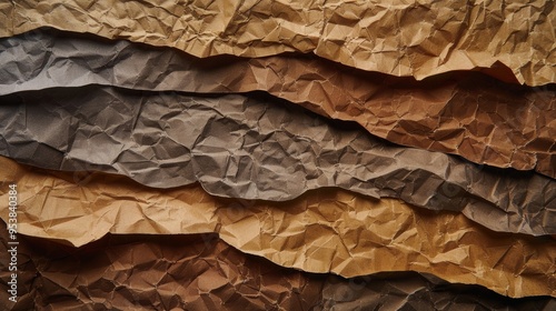 Wallpaper Mural Layered paper textures in earth tones, banner. Generative AI Torontodigital.ca