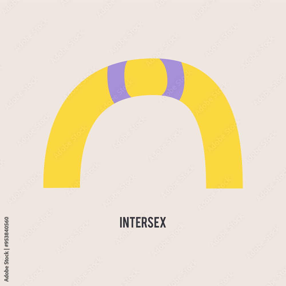 LGBTQ Pride Rainbow Flag. LGBT Community Design - Intersex. Stock sexual identity pride flag LGBTQ Pride Rainbow Flag. LGBT Community Design - Intersex. Stock sexual identity pride flag