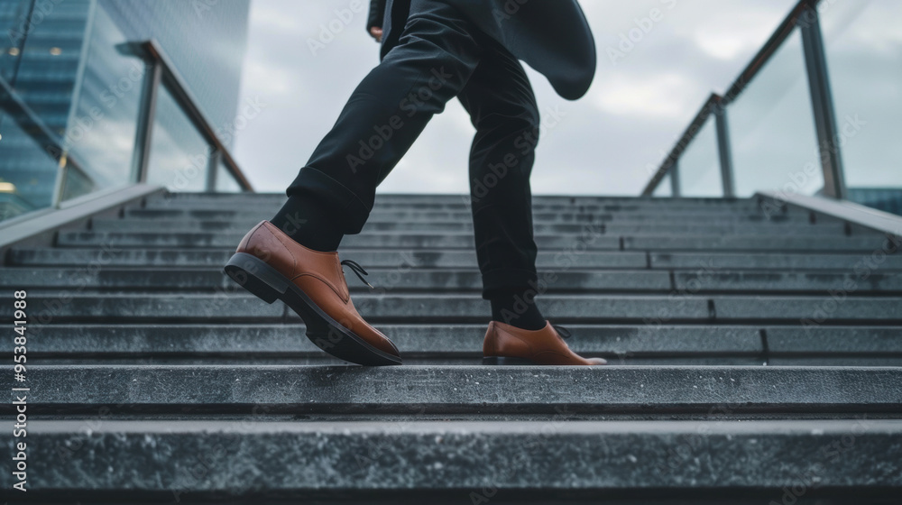 Man Walking Up Stairs. Man Walking Up Stairs.