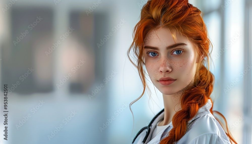 Young Girl with Red Hair in Medical Setting Healthcare and Wellness Concept Young Girl with Red Hair in Medical Setting Healthcare and Wellness Concept