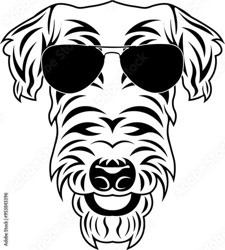 Airedale Terrier In Sunglasses
