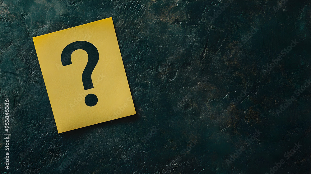 Question Mark Sticker on Yellow Sticky Note - Question Mark Sticker on Yellow Sticky Note -