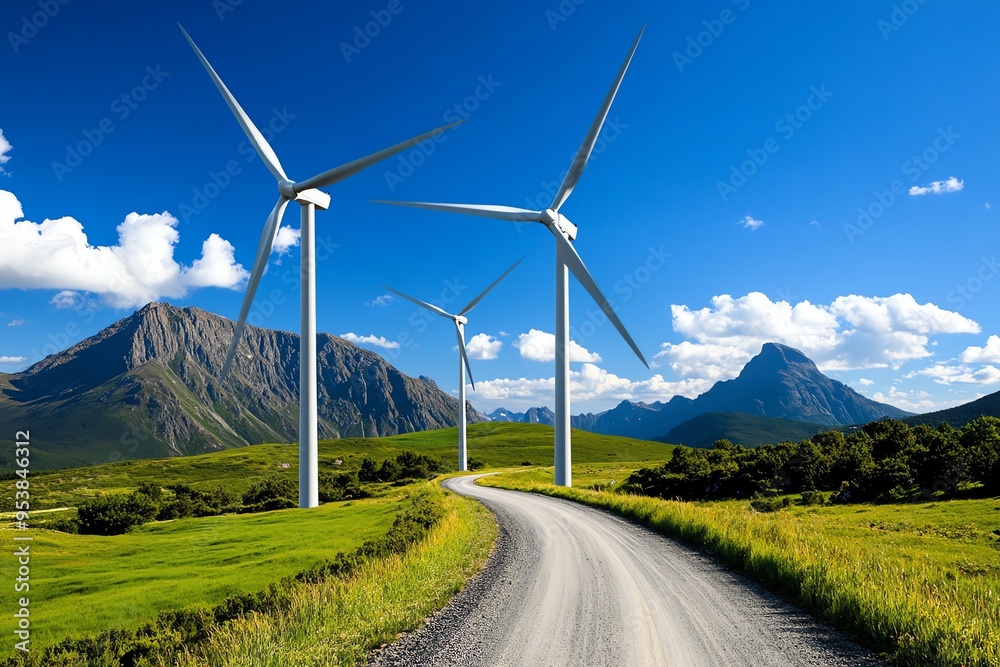Renewable energy, wind turbines, capturing wind convert kinetic energy into sustainable electricity Renewable energy, wind turbines, capturing wind convert kinetic energy into sustainable electricity