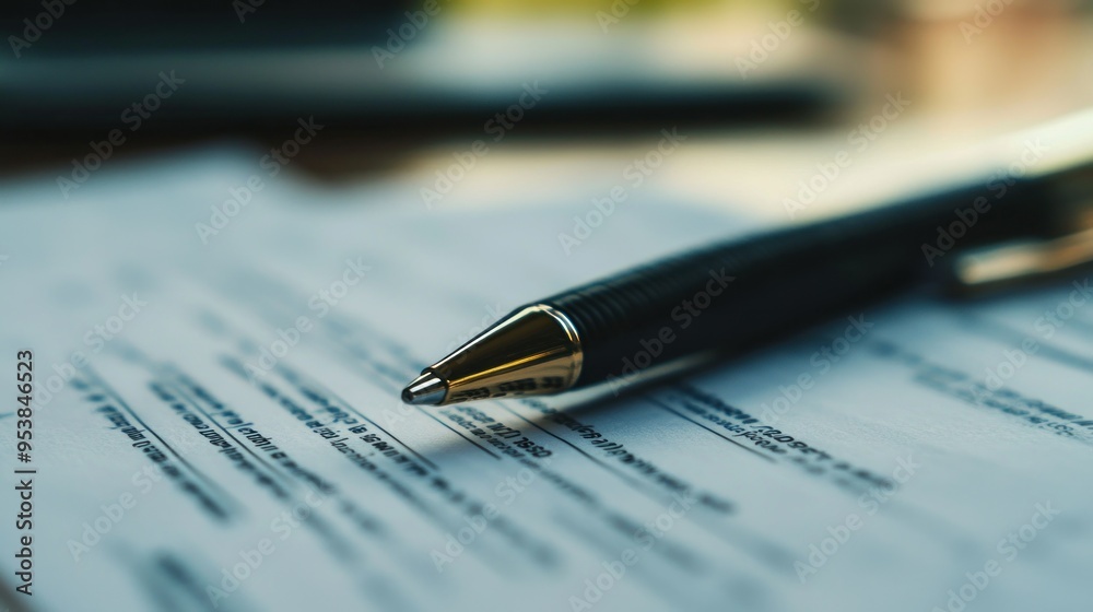 Close-up of a Pen Resting on a Form Close-up of a Pen Resting on a Form