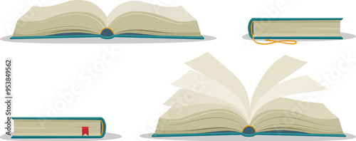 Opened and closed book set