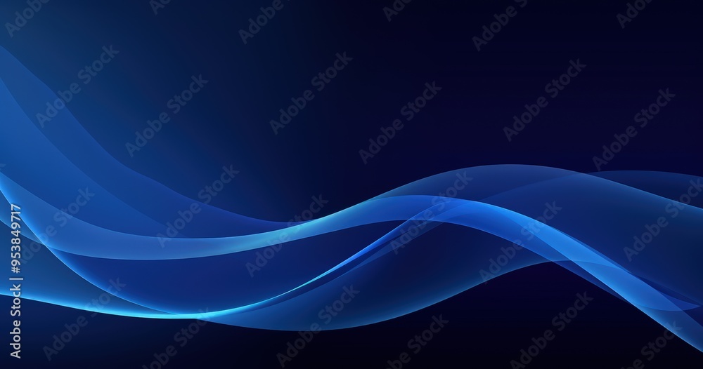 A smooth gradient of blue waves on a dark background, creating a calming and modern visual effect.