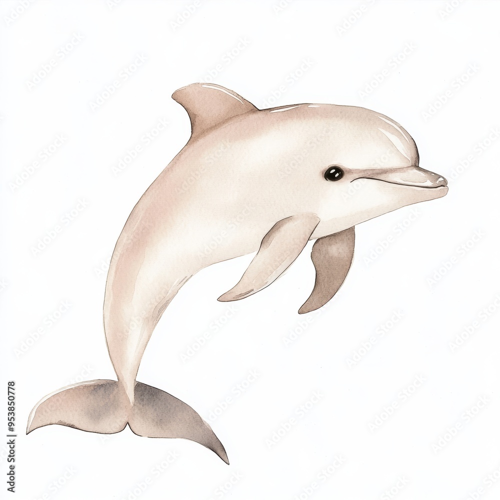 Whimsical Dolphin in a Soft, Romantic, Dreamy, and Childish Pastoral Atmosphere Generative AI Whimsical Dolphin in a Soft, Romantic, Dreamy, and Childish Pastoral Atmosphere Generative AI