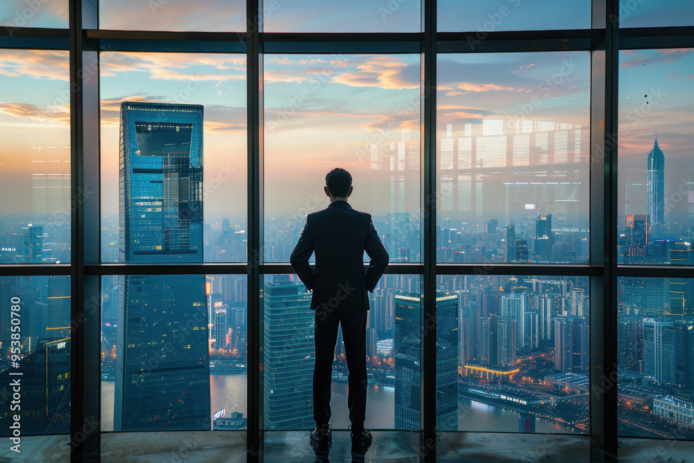 Businessman Skyline View. Businessman Skyline View.