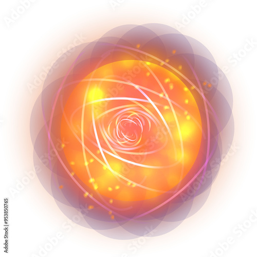 Magic fire orb. Plasma crystal. Fantasy flame