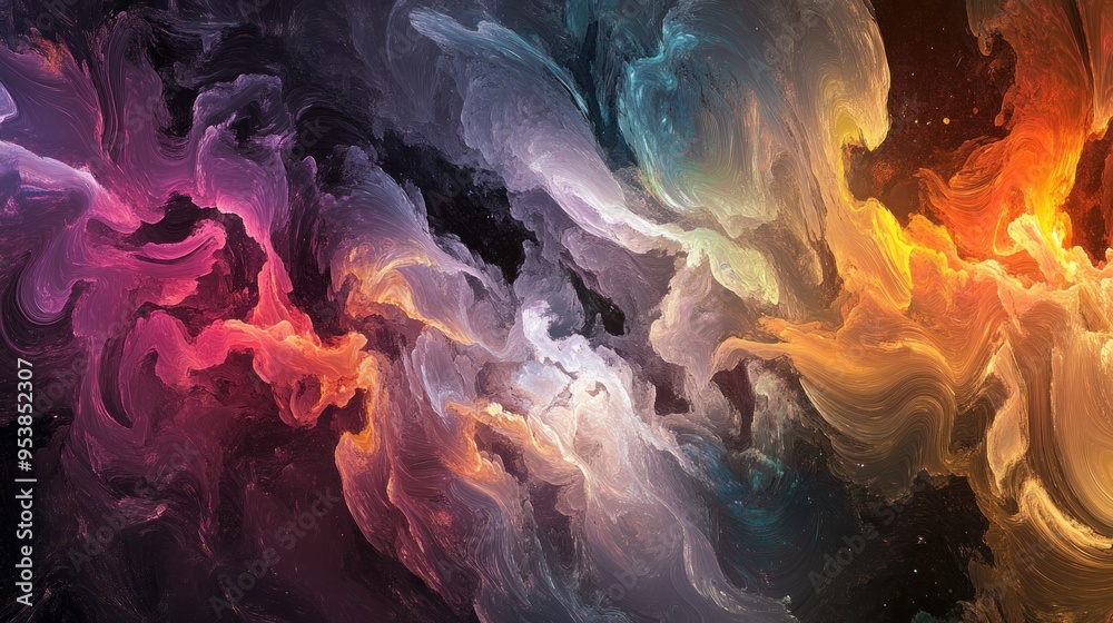 Abstract Swirls of Color in a Dark Background Abstract Swirls of Color in a Dark Background