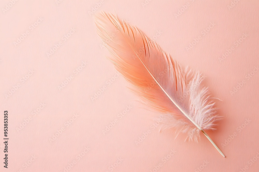 Soft pink feather on pastel background, A delicate pink feather resting on a pastel background, evoking feelings of softness and tranquility. Perfect for themes of nature, beauty, and simplicity. Soft pink feather on pastel background, A delicate pink feather resting on a pastel background, evoking feelings of softness and tranquility. Perfect for themes of nature, beauty, and simplicity.