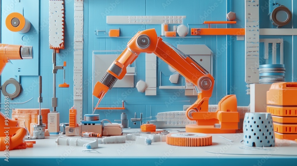 Robotic Arm in a Factory Setting