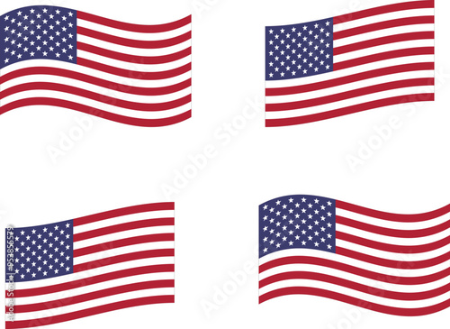 Flag of america vector, flat and waving, national symbol American flag USA design. united states flag. Rendered USA flag. the USA national flag . 