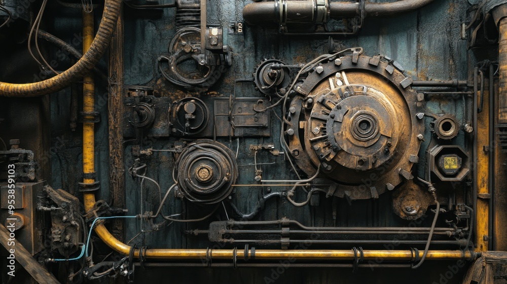 Close-up of a Rusty and Worn Industrial Machine Close-up of a Rusty and Worn Industrial Machine
