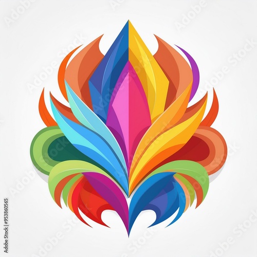 base de logo couleurs flammes ou plumes en ia