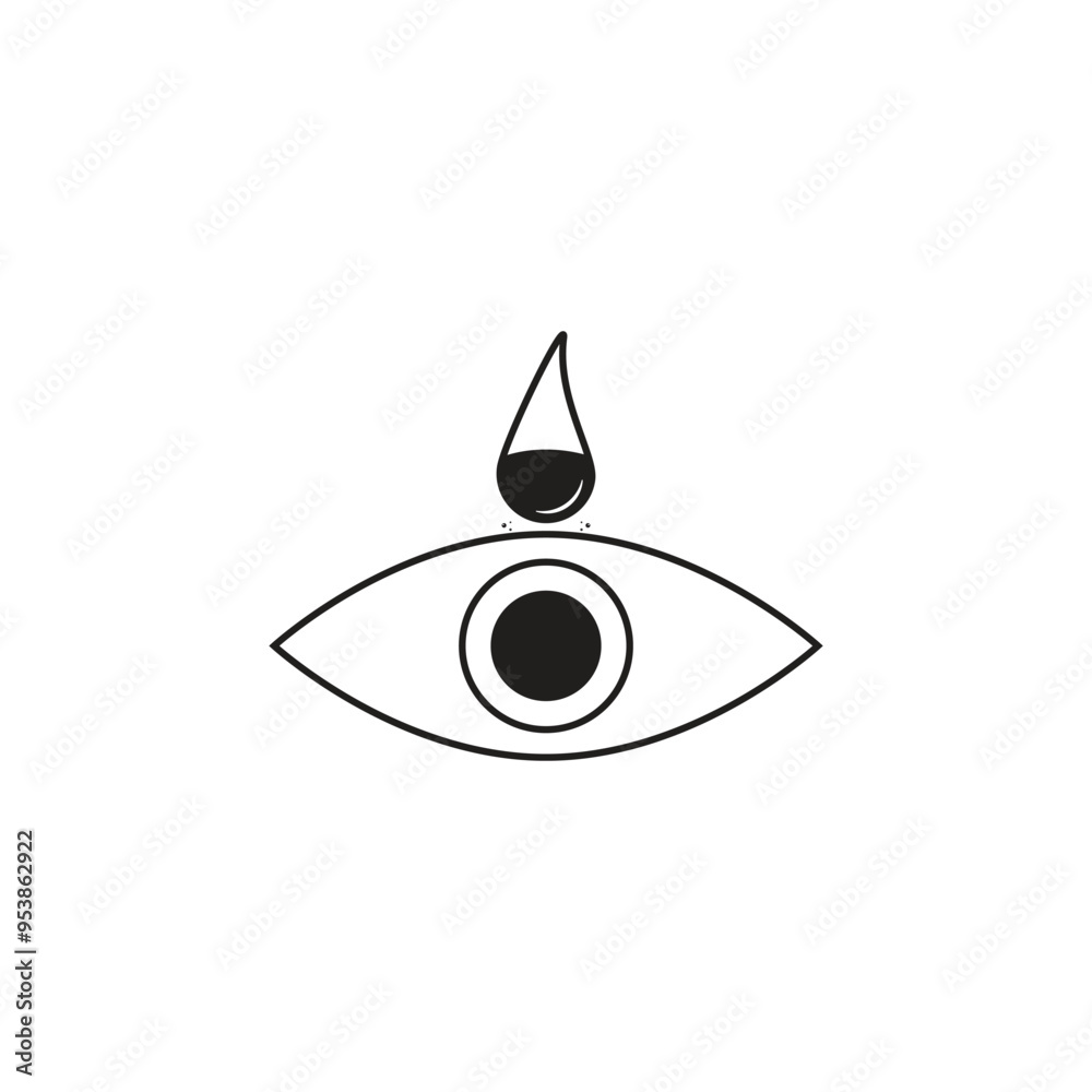 Fototapeta premium Black and white eye icon representing sight