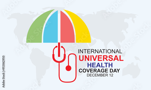 international universal health coverage day on december 12. vector