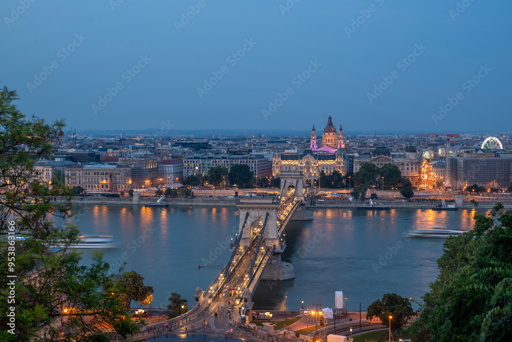 Fototapeta premium Blue Hour time at Budapest Hungary